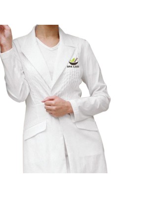Pleated Spa Coat - White